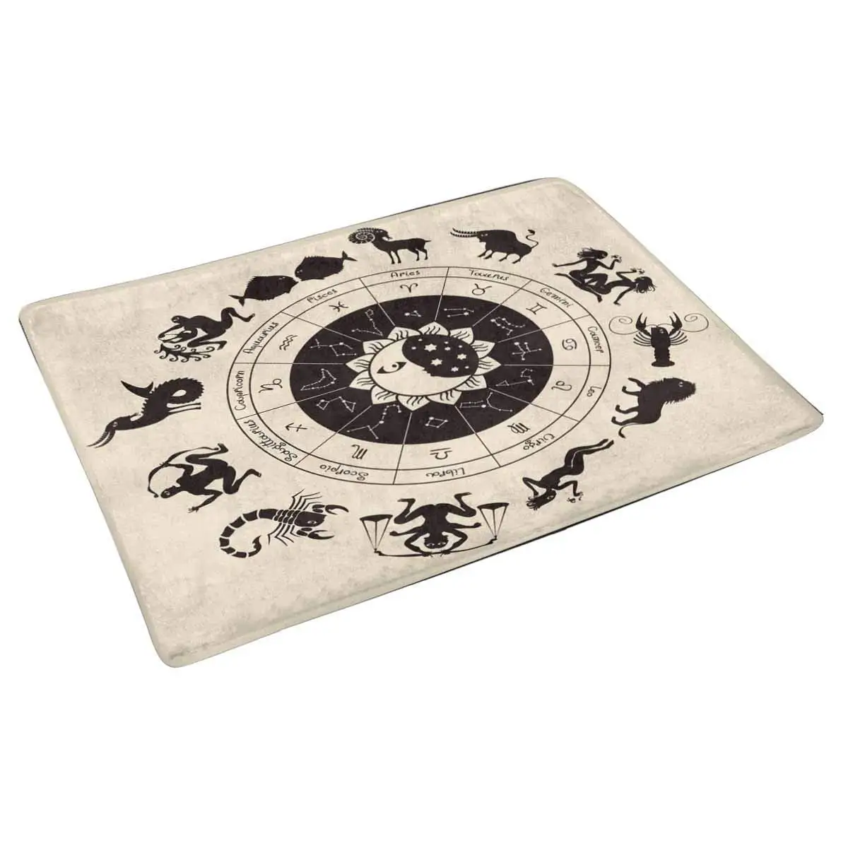 Круглый знак зодиака античный стиль коврик для входной двери напольный