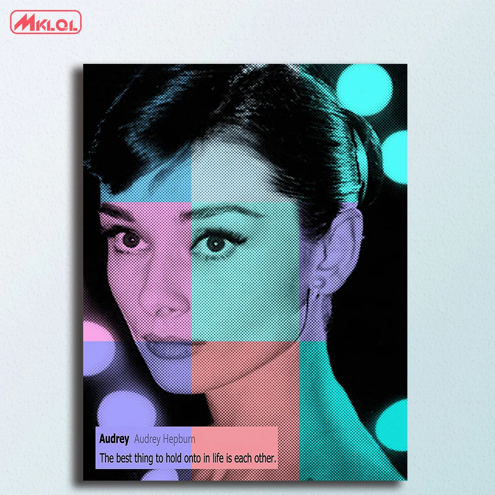 Большая картина Одри Твиттер поп-арт-стена искусство холст для гостиной