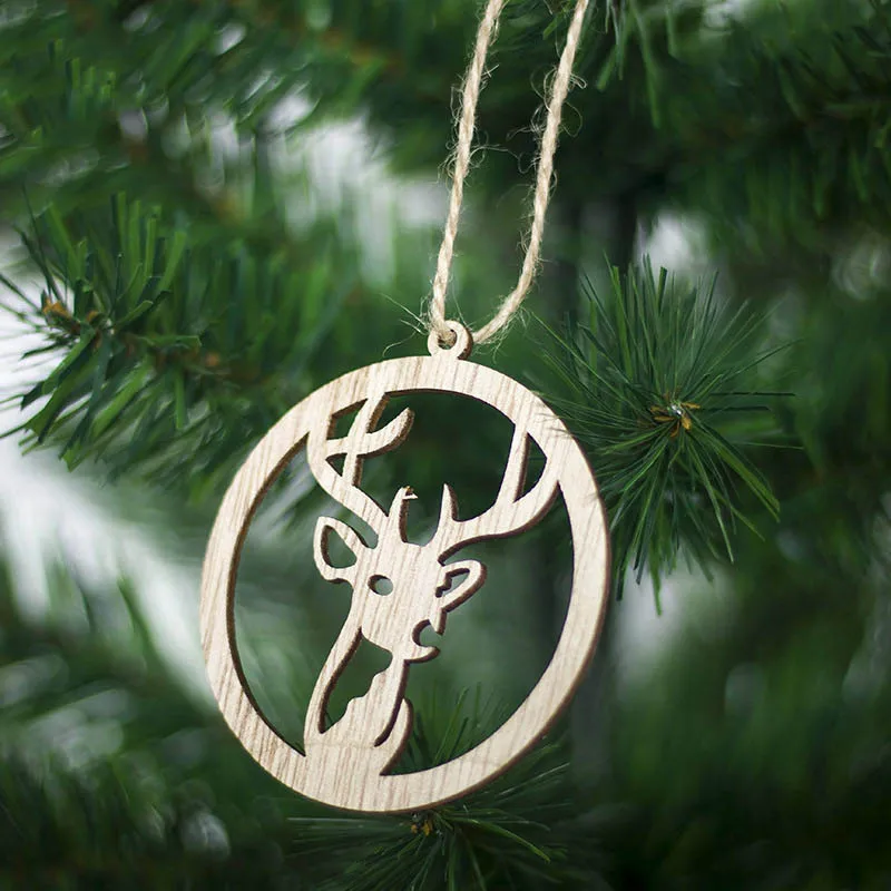 3 шт./лот деревянная подвеска Рождественская елка рождественские деревянные