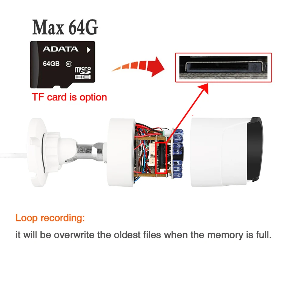Techege, HD 1080 P, аудио, беспроводная, проводная, ночное видение, уличная, Wifi, IP камера, 2MP, CCTV камера, слот для sd-карты, Макс. 64G w, бесплатный адаптер
