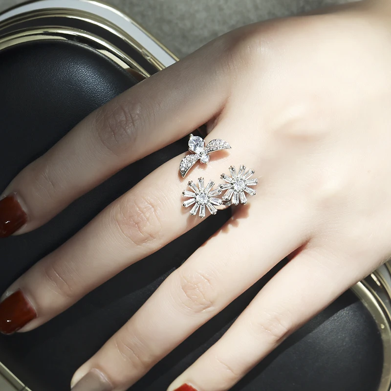 Женское кольцо с мозаикой из циркония ААА | Украшения и аксессуары