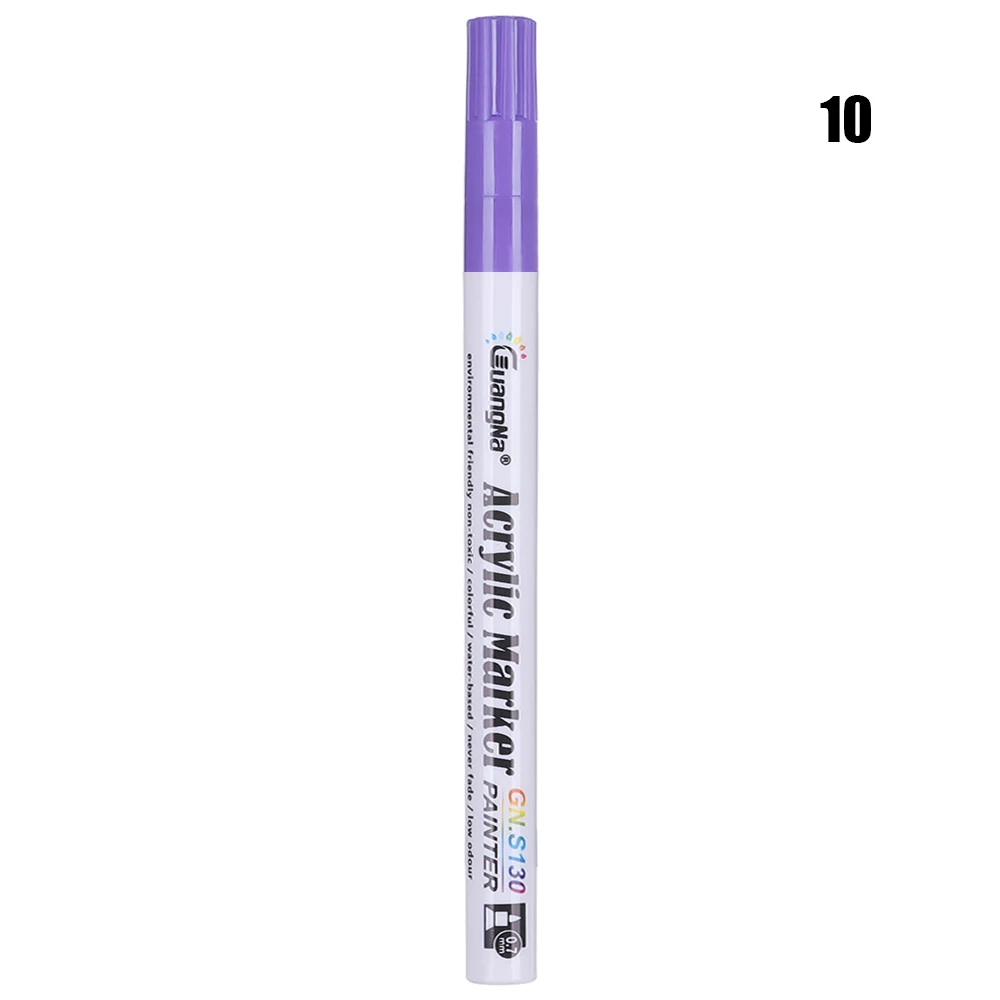 10 18 Color Metallic Micron Pen Detailed Marking Color Metal Marker For Album Black Paper Drawing School Art Supplies Paint Pens - Цвет: 10