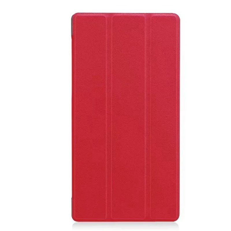 red Тонкий Магнитный чехол из искусственной кожи для lenovo tab 4 8 Plus TB-8704x TB-8704F чехол для планшета Для lenovo tab 4 8 plus Чехол+ пленка+ ручка - Цвет: red
