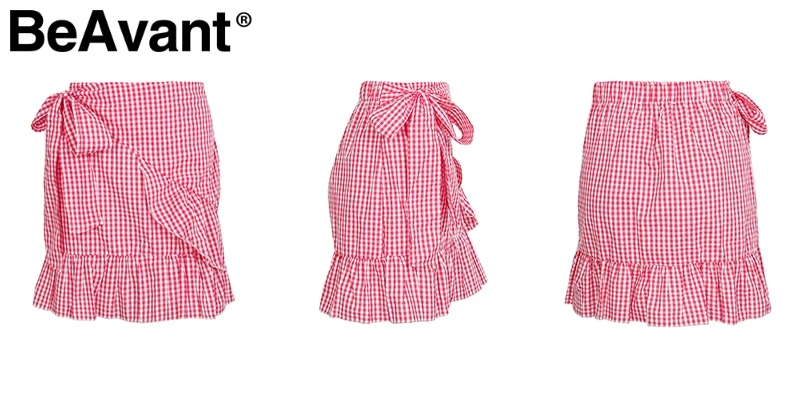 BeAvant Boho юбки с цветочным принтом женские весенние мини-юбки в горошек летние уличные юбки в полоску с оборками Женские