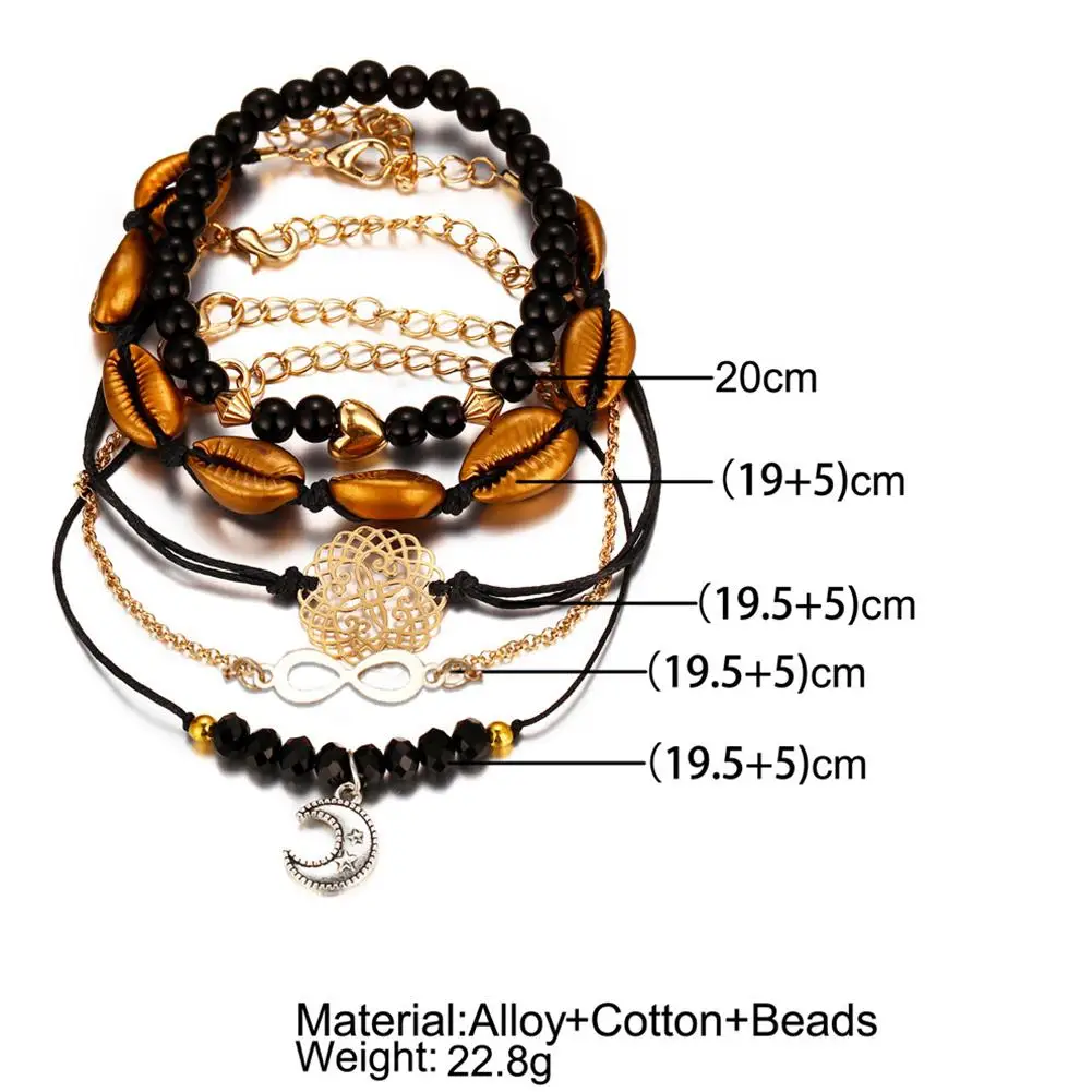 Hobbylan 5 шт./компл. ювелирное изделие в стиле бохо браслет с кисточкой модный микс