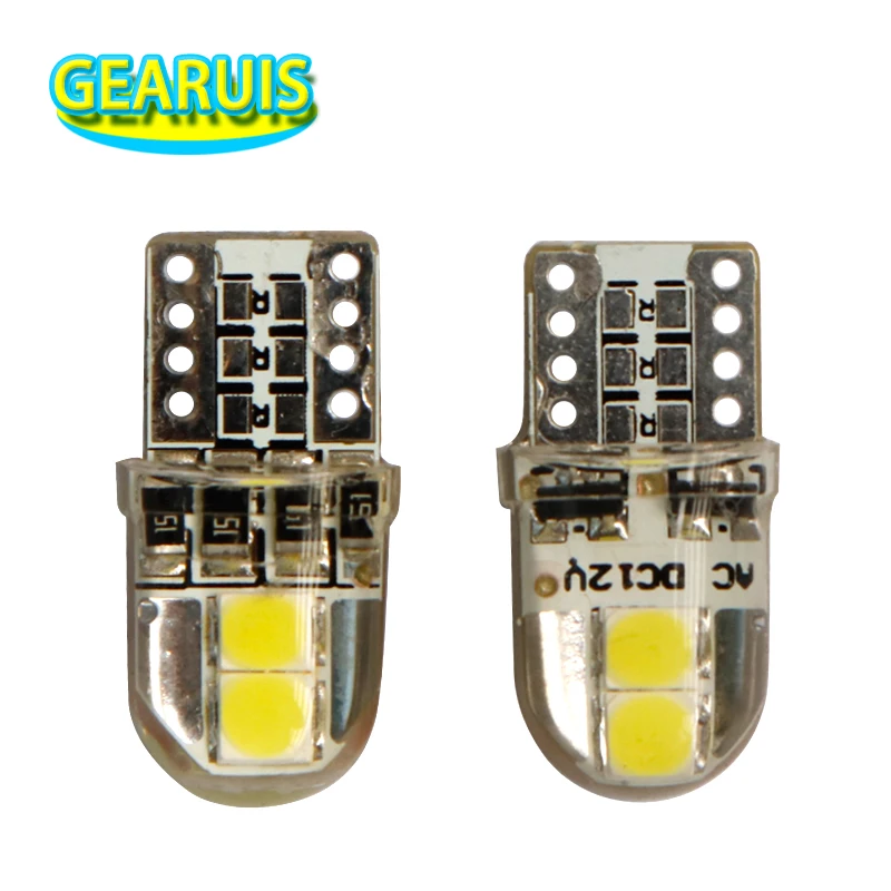 

50pcs Silicone T10 W5W 4 smd 3030 Led Non polar For 168 194 car interior instrument lights Door Reading License Plate Lamp 12V
