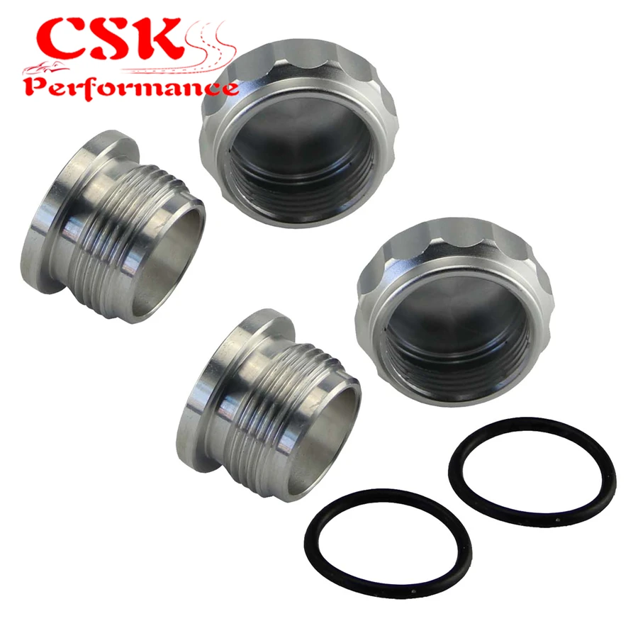 2Pcs 1&quot 25.4mm Aluminium Alloy Weld On Filler Neck And Cap Oil Fuel Water Tank silver / Black |