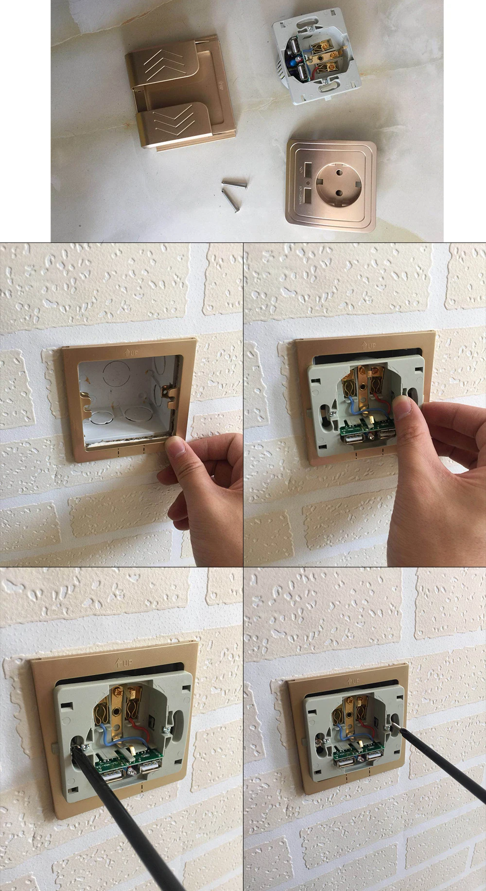 Esooli Кристалл Стекло 2А Двойной USB порт настенное зарядное устройство адаптер зарядная Розетка с usb настенным адаптером ЕС штепсельная розетка