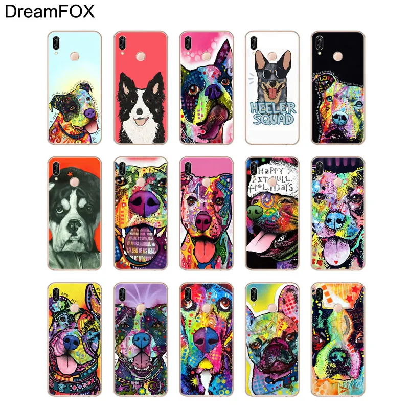 DREAMFOX L377 Puppy Dog Boston Terrier Soft TPU Silicone Case Cover For Huawei Honor 6A 6C 7X 9 10 P20 Lite Pro P Smart |