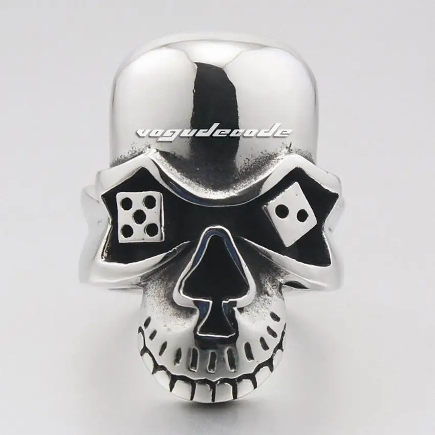 Мужское кольцо в виде черепа из нержавеющей стали 316L кости глаза байкерское Рок