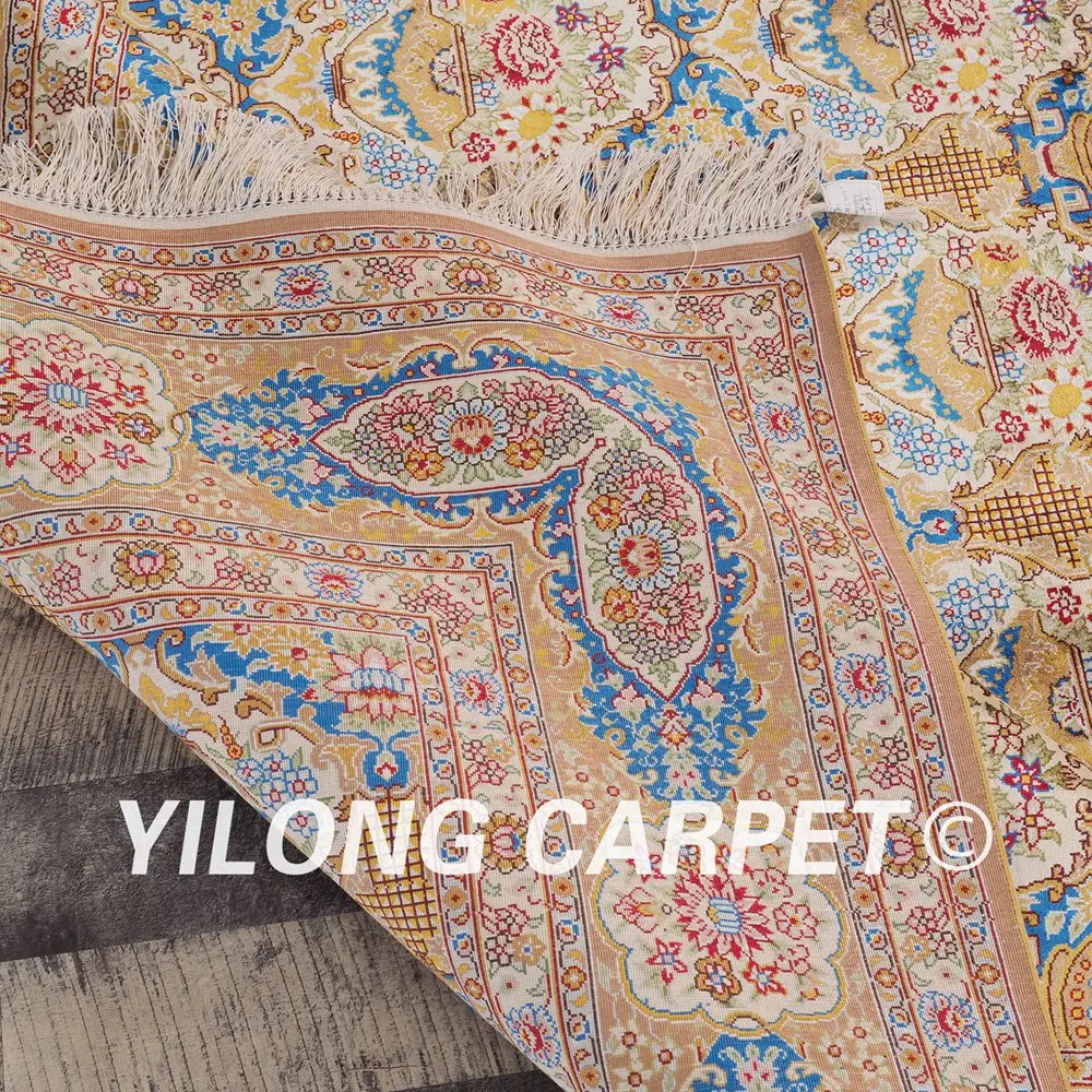 

Yilong 6'x9' All over blue color hand knotted turkish carpet for sale (LH14A6x9)