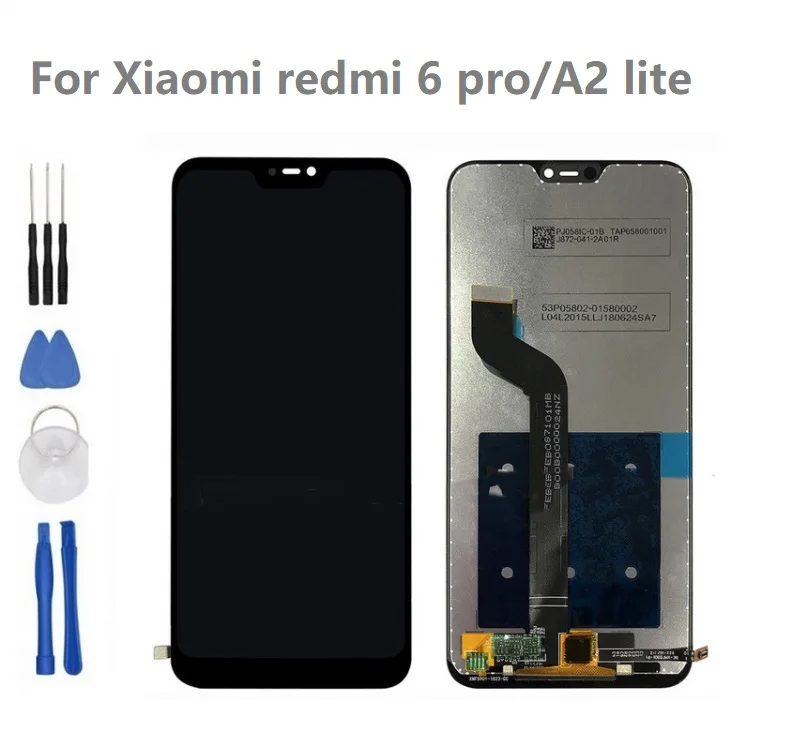 ЖК-дисплей Дисплей+ дигитайзер Сенсорный экран в сборе для xiaomi Redmi 6 pro prime мобильного телефона 5,84 дюймов xiaomi A2 lite Бесплатные инструменты