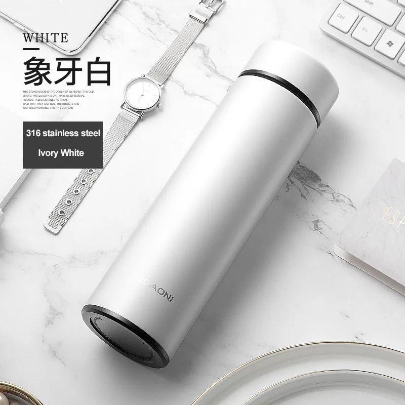 Ivory White Термокружка Boaoni, термос, бутылка, стальная Термокружка, термосы, термосы для чая, Термокружка - Цвет: Ivory White