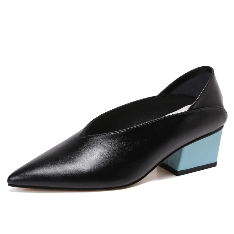 Женские винтажные туфли XGRAVITY из натуральной кожи классические на среднем