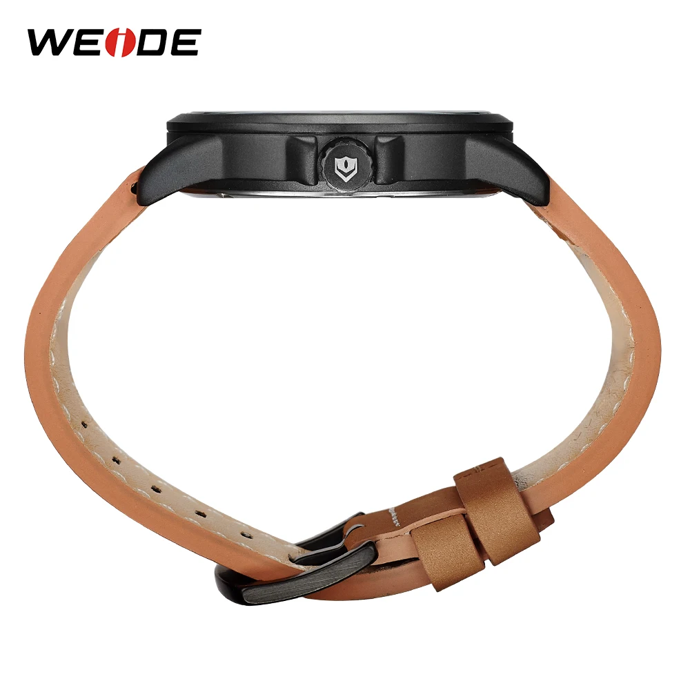 WEIDE Роскошная модная модель Мужские Аналоговые кожаные спортивные армейские военные кварцевые мужские наручные часы