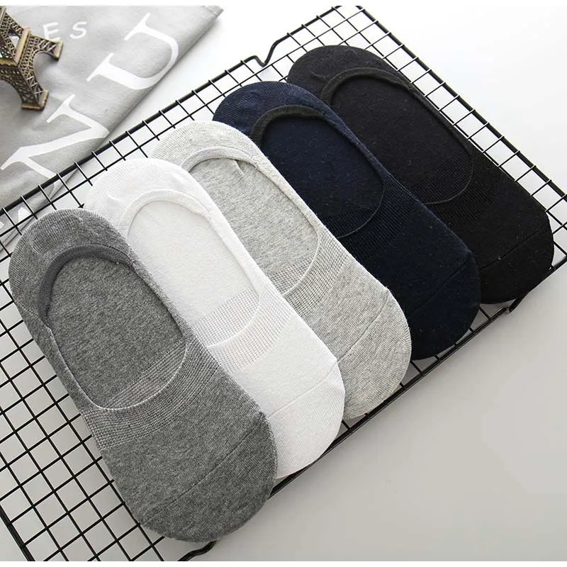 Новые мужские хлопковые тонкие короткие носки с закрытым носком невидимые в