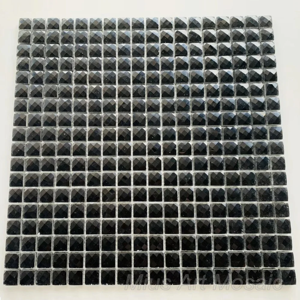 

3D Black Mirror Crystal Glass Mosaic Tile