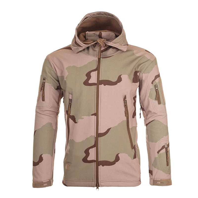 Мягкая Военная тактическая куртка из кожи акулы Мужская водонепроницаемая