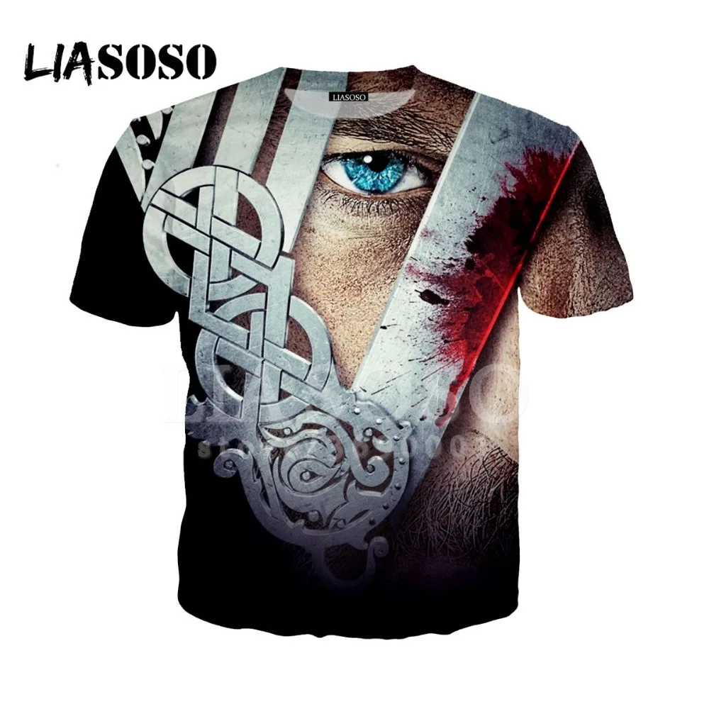 LIASOSO 2018 модная женская и мужская футболка с 3D принтом Канада ТВ Викинги LOGOTshirt