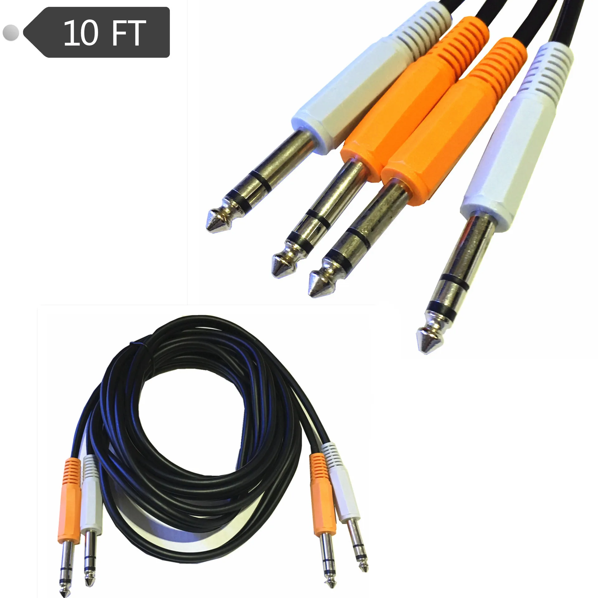 2*6 35 мм штекер 1/4 дюйма стандартный удлинитель для аудиомикрофона стереокабели 10