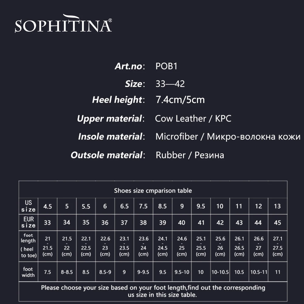

SOPHITINA Thin Heels Office shoes Women Pumps Genuine Leather Pointed Toe Super High Heel Shallow Mature Career Basic Pumps POB1