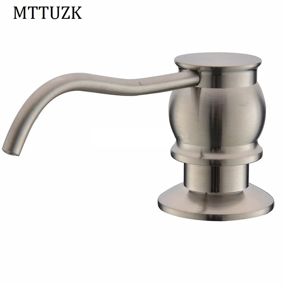MTTUZK высокое качество цельнометаллическая латунь матовая никелевая Кухонная Раковина Диспенсер для мыла пластиковая бутылка дозаторы для жидкого мыла