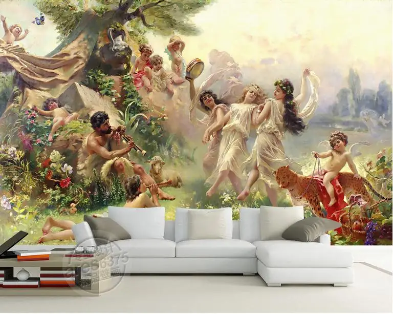

3D photo wallpaper custom 3d wall mural wallpaper murals Classical oil painting angel mural for living room wall decor