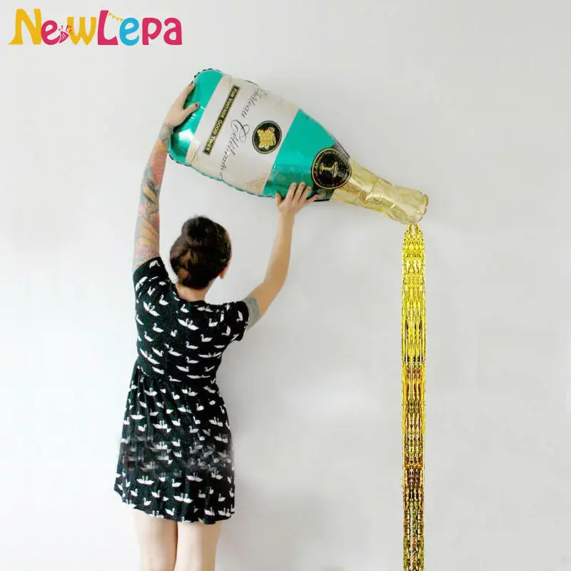 Новогодний золотой флакон с кисточками фольгированный шар девичник декор для