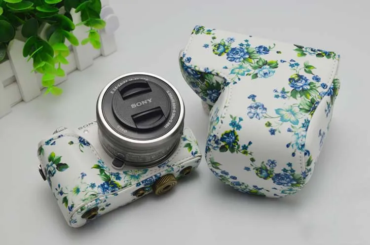 Водонепроницаемая кожаная сумка для камеры Roadfisher с цветочным рисунком наплечный