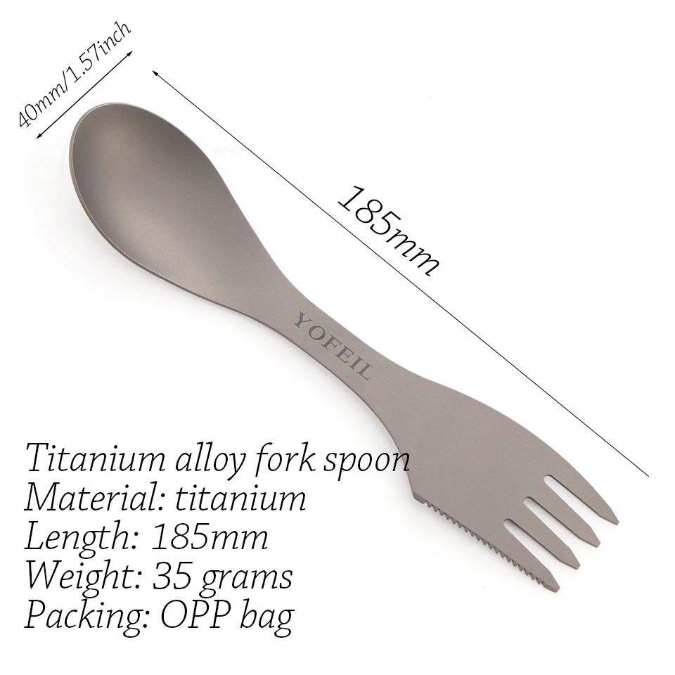 Кемпинг Titanium Ложка Вилка Три в одном Сверхлегкий Посуда Открытый Spork Туризм