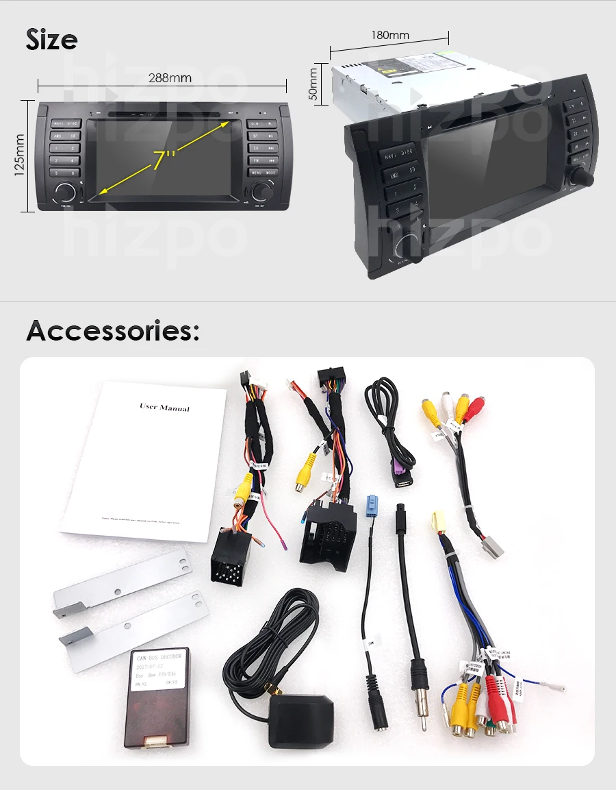 Dvd-плеер автомобиля для BMW E39 E53 X5 Авторадио навигации с Bluetooth DAB + RDS заднего SWC