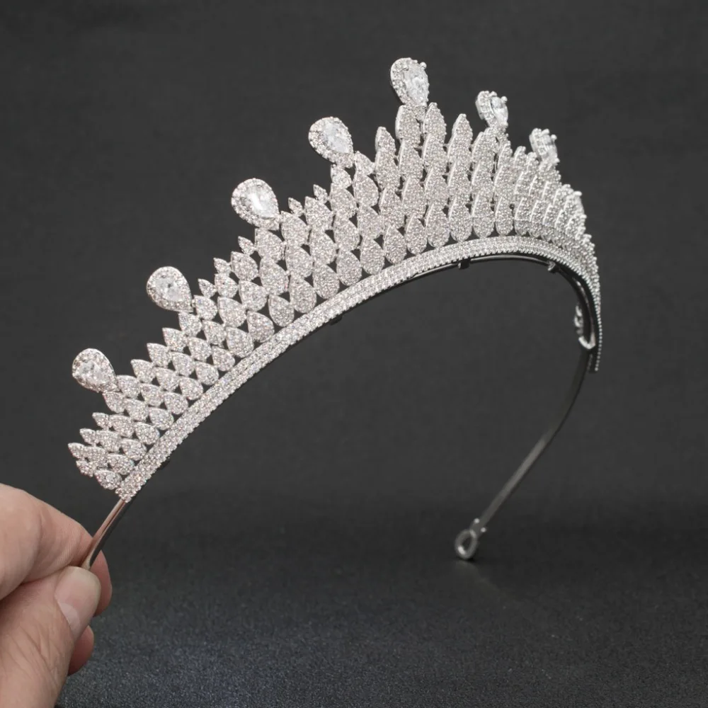 Классический полный 5А CZ кубический цирконий королевская Свадебная серебряная