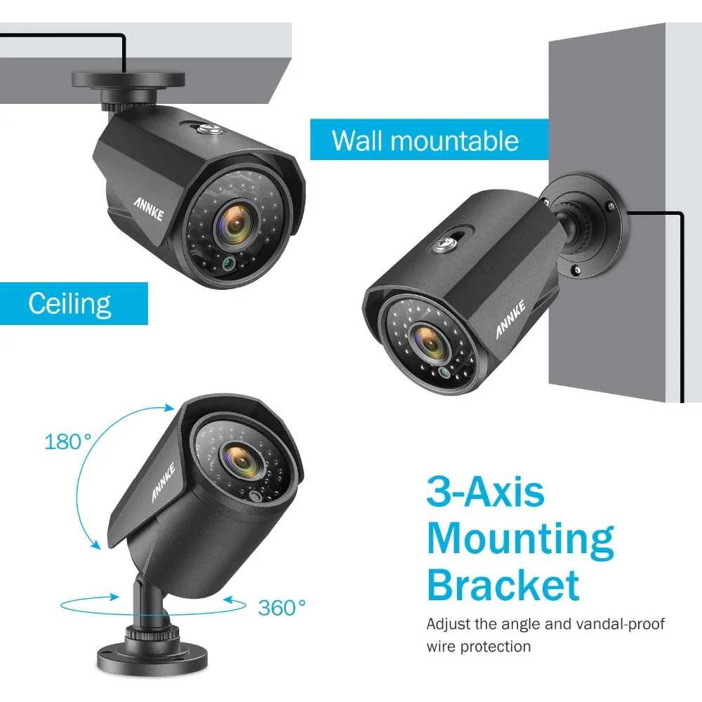 ANNKE 720 P домашняя система видеонаблюдения 4CH 5в1 DVR 4 шт. 1.3MP 960 Smart IR Cut наружная пуля