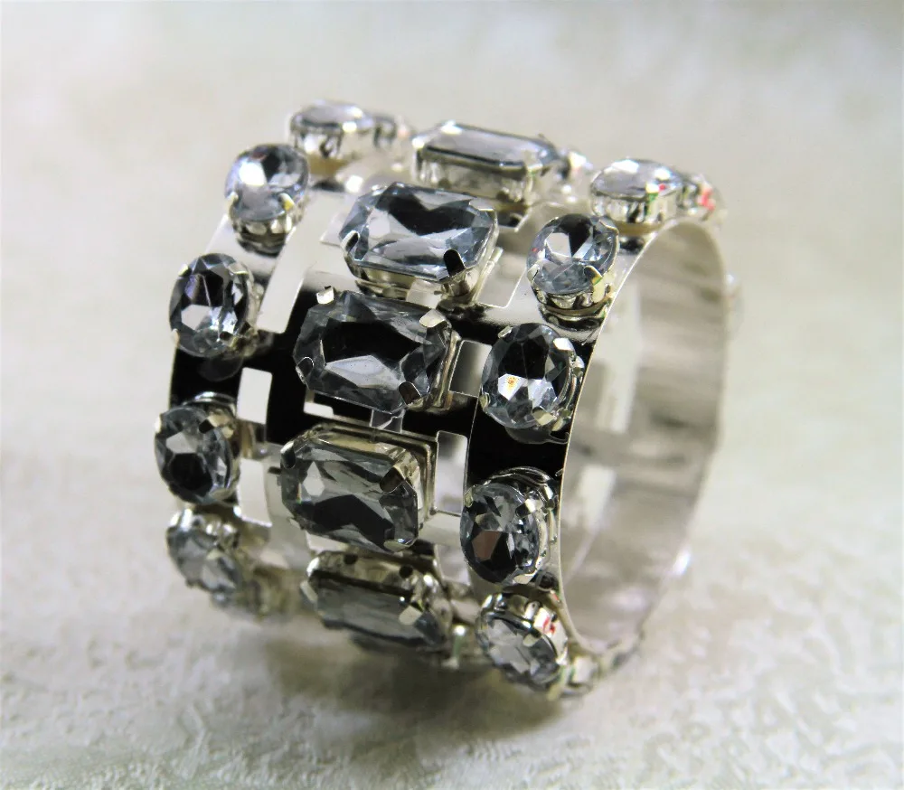 silber crystal wedding napkin ring silver decoration and holder by free shipping | Дом и сад