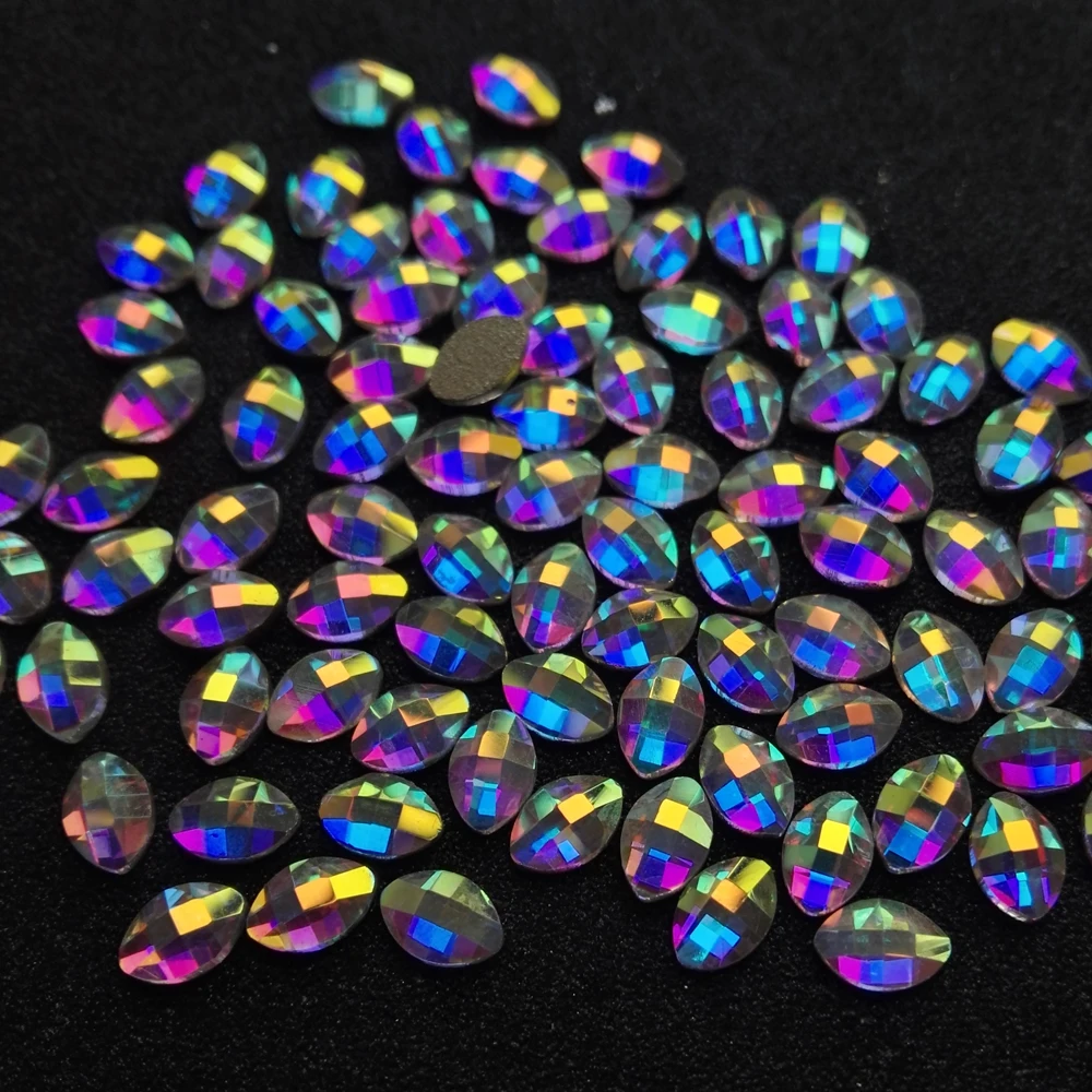 

288pcs A2060 4x6mm 6x8mm Leaf Shape Non HotFix FlatBack Glass Rhinestones Nail Garment Decoration Crystal Elements