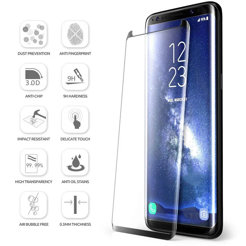 Защитное стекло для Samsung Galaxy S9 защитное с полным покрытием S8 Plus Note 8 9|Защитные