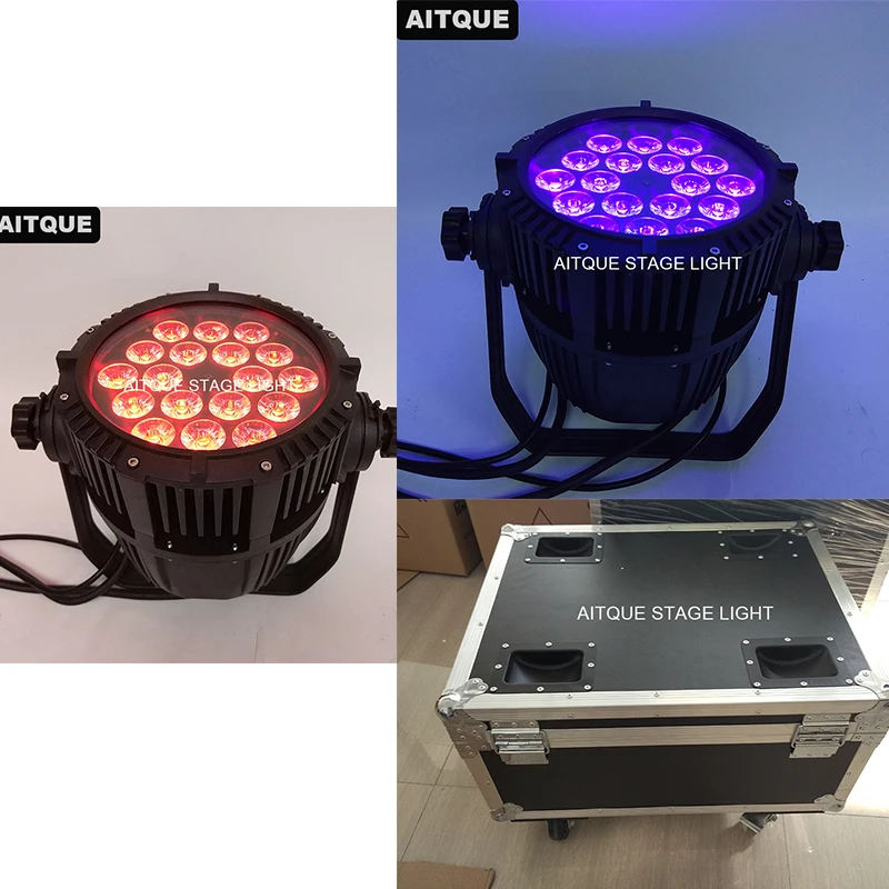 (6 шт. + кейс для полетов) Наружный led par 18x18 Вт uv ip65 dmx контроллер can 18 6in1 свет