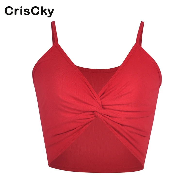 Модный летний женский топ на бретелях с v-образным вырезом и бретельками без