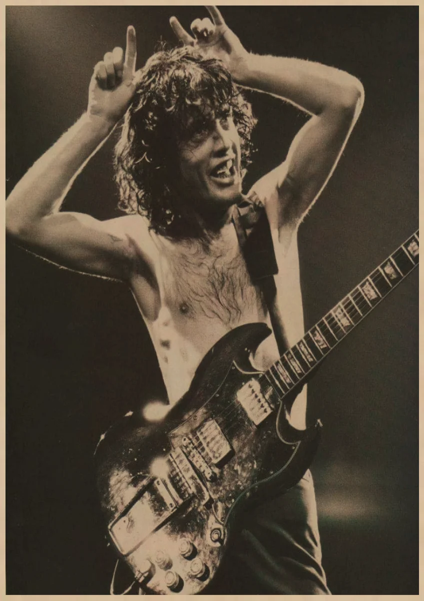 Плакат ACDC австралийская рок-группа ACDC Malcolm Angus ретро крафт-бумага плакат настенный стикер Гостиная Бар домашний паб кафе Декор A1 - Цвет: 16