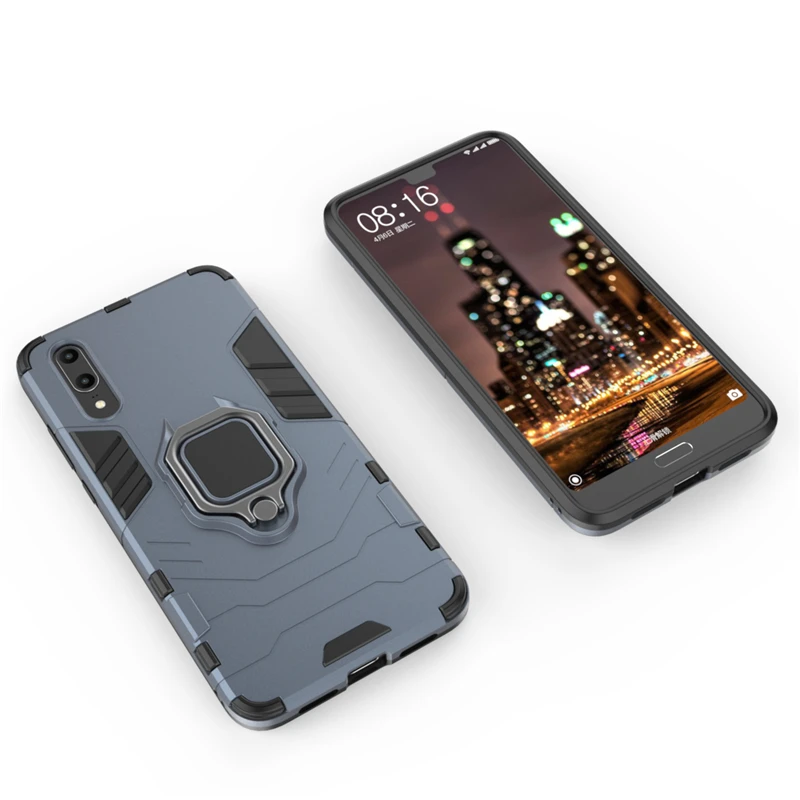 SPACSE Magnetic Holder Phone Case for Huawei P20 Lite Armor Finger Ring Stand Capa For Pro Back Fundas |
