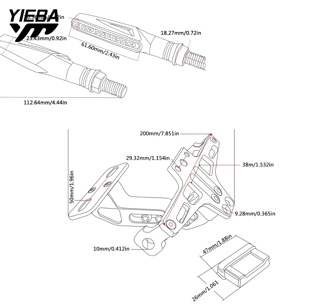Для BMW R1200R R1200RS YAMAHA TMAX 500/530 SUZUKI GSX1400 Универсальный держатель номерного знака