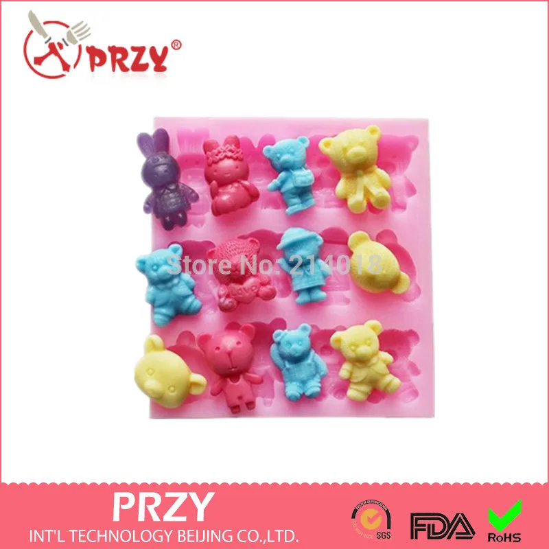 

Little Bear Series Modelling Chocolate Mold Silicon Fondant Cake Decoration Mold Wholesale Fondant Mold Moulds Silicone Rubber
