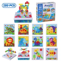 289pcs drill screw group toy kit nut mushroom nail disassembly competition diy 3d puzzle blocks children stem educational toys