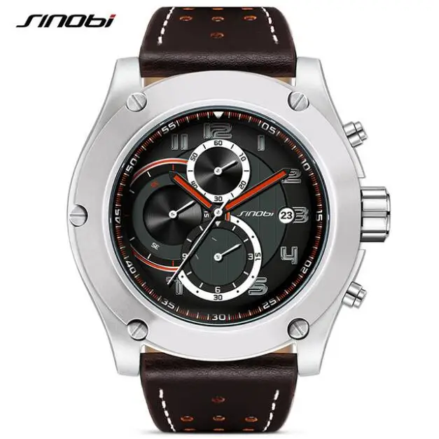 Часы SINOBI Мужские спортивные водонепроницаемые с хронографом | Наручные часы