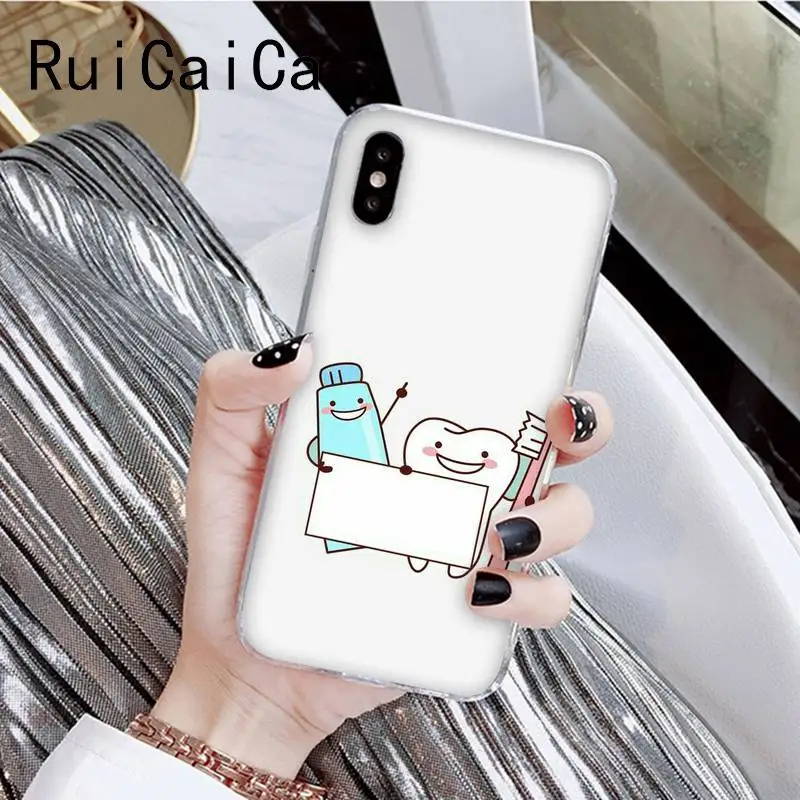 A5 RuiCaiCa Забавный мультфильм стоматолога зубные коронованные зубы мягкий чехол для телефона для iPhone8 7 6 6S Plus X XSMAX 5 5S SE XR 11 11pro 11promax - Цвет: A5