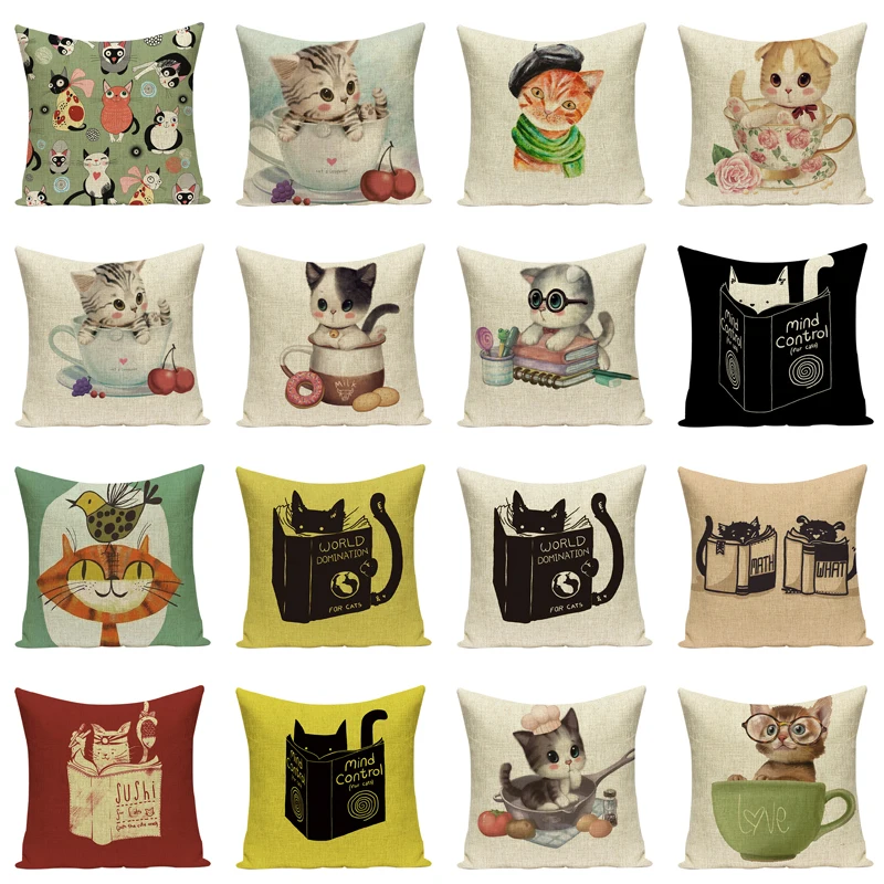 Модная наволочка для диванной подушки милые животные кошка наволочки 45 см x на