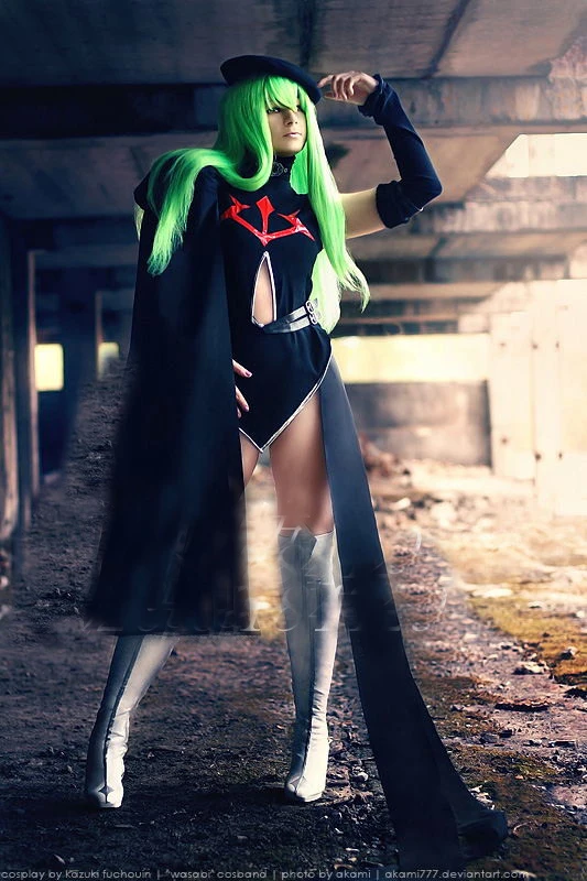 Code Geass CC женский черный костюм для косплэя косплэй со шляпой и Перчатки 11 |