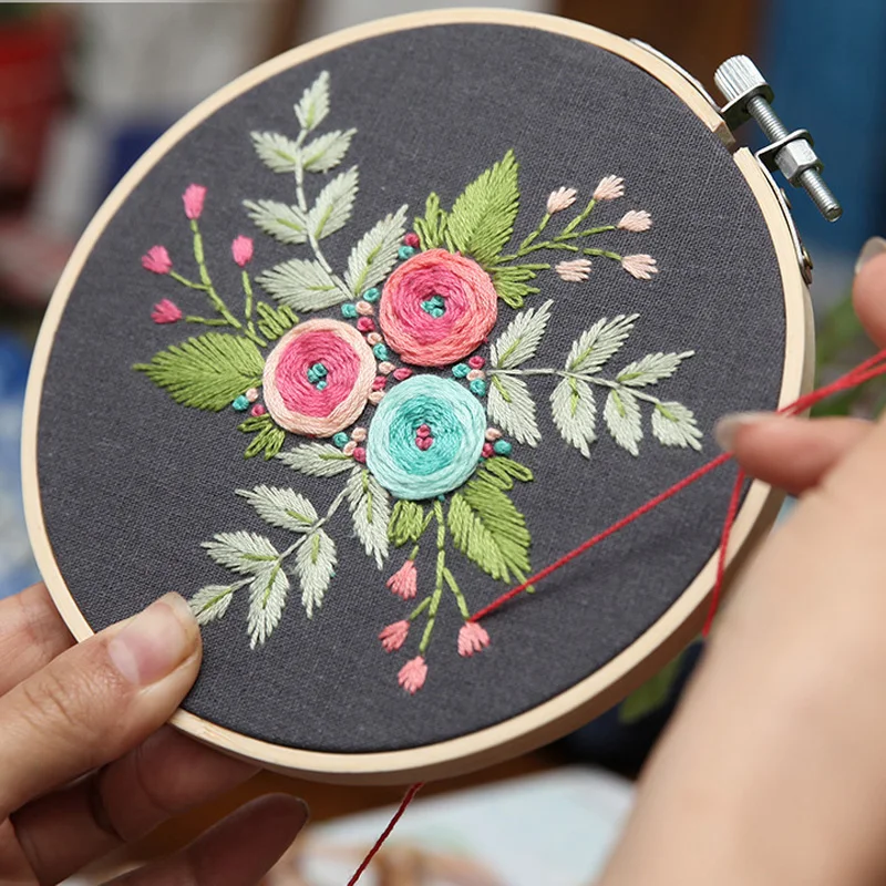 Eurpue Handmade Embroidery Kits with 15cm Frame for Beginner Bordado Needlework Cross Stitch Sets Craft Swing Art Gift | Дом и сад