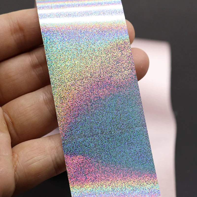 Голографическая Серебристая Лазерная Фольга для ногтей 100 см рулон фольги
