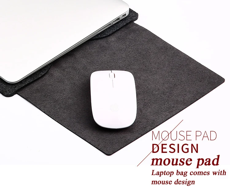 Mouse Pad Sleeve Pouch Laptop Bag For Xiaomi Macbook Air 11.6 13 Retina Pro 12 15 15.6 Case Wool Felt Waterproof Notebook Cover